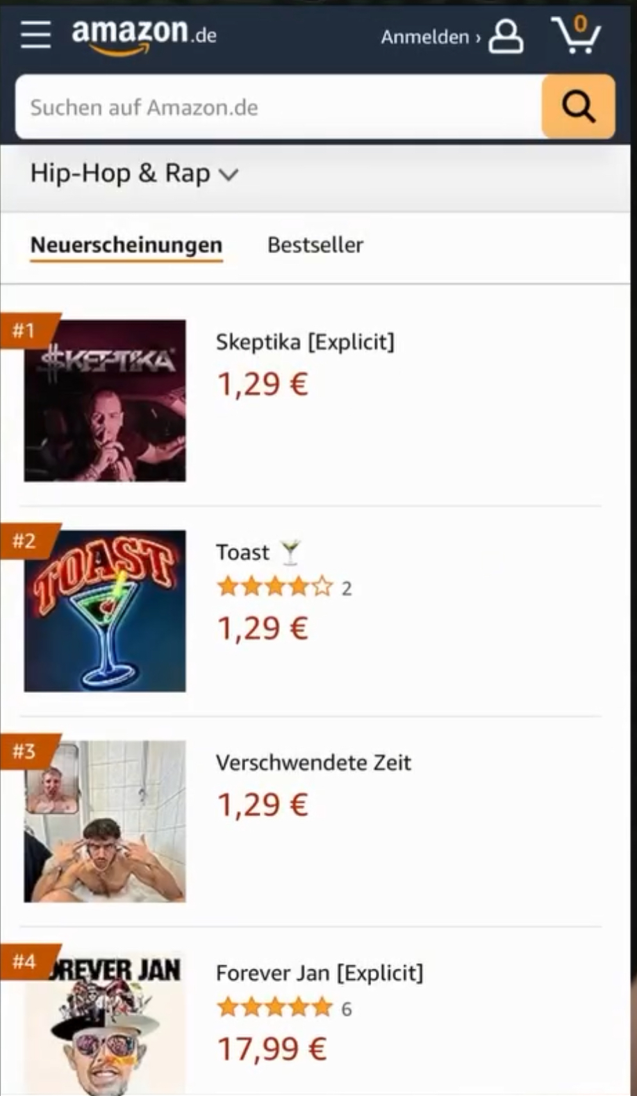 Skeptika auf Platz 1 der Amazon Neuerscheinungen Hip-Hop und Rap